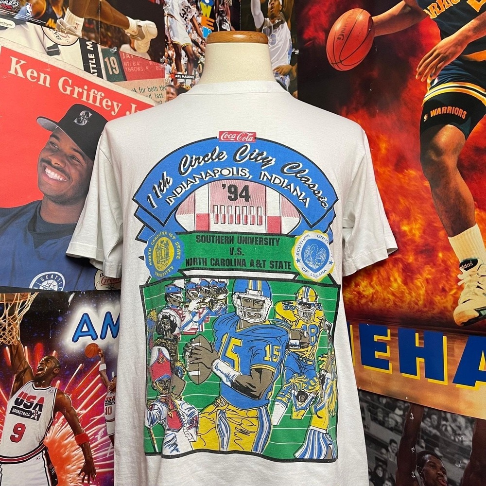 Vintage Circle City Classic 1994 NCAT Aggies Southern Jaguars Tee Sz Large‎